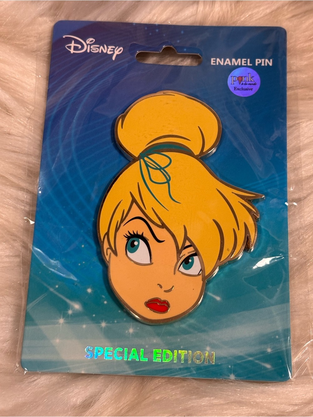 JUMBO PALM Pink A La Mode Disney Portrait Peter Pan 3” Tinker Bell Pin LE 300